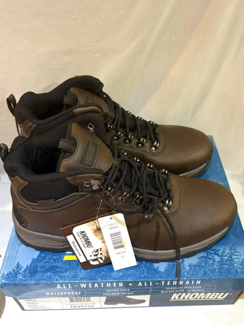 Khombu Ravine Waterproof All Weather All Terrain Leather Boots NIB Men Size 13